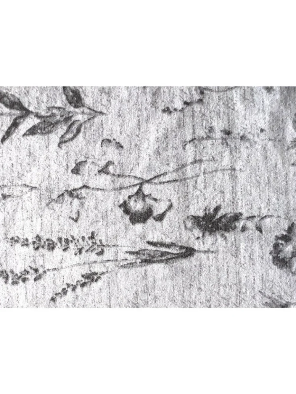 BOTANICAL Pillowcase Pair Standard Size Gray White Script Garden Floral Flowers